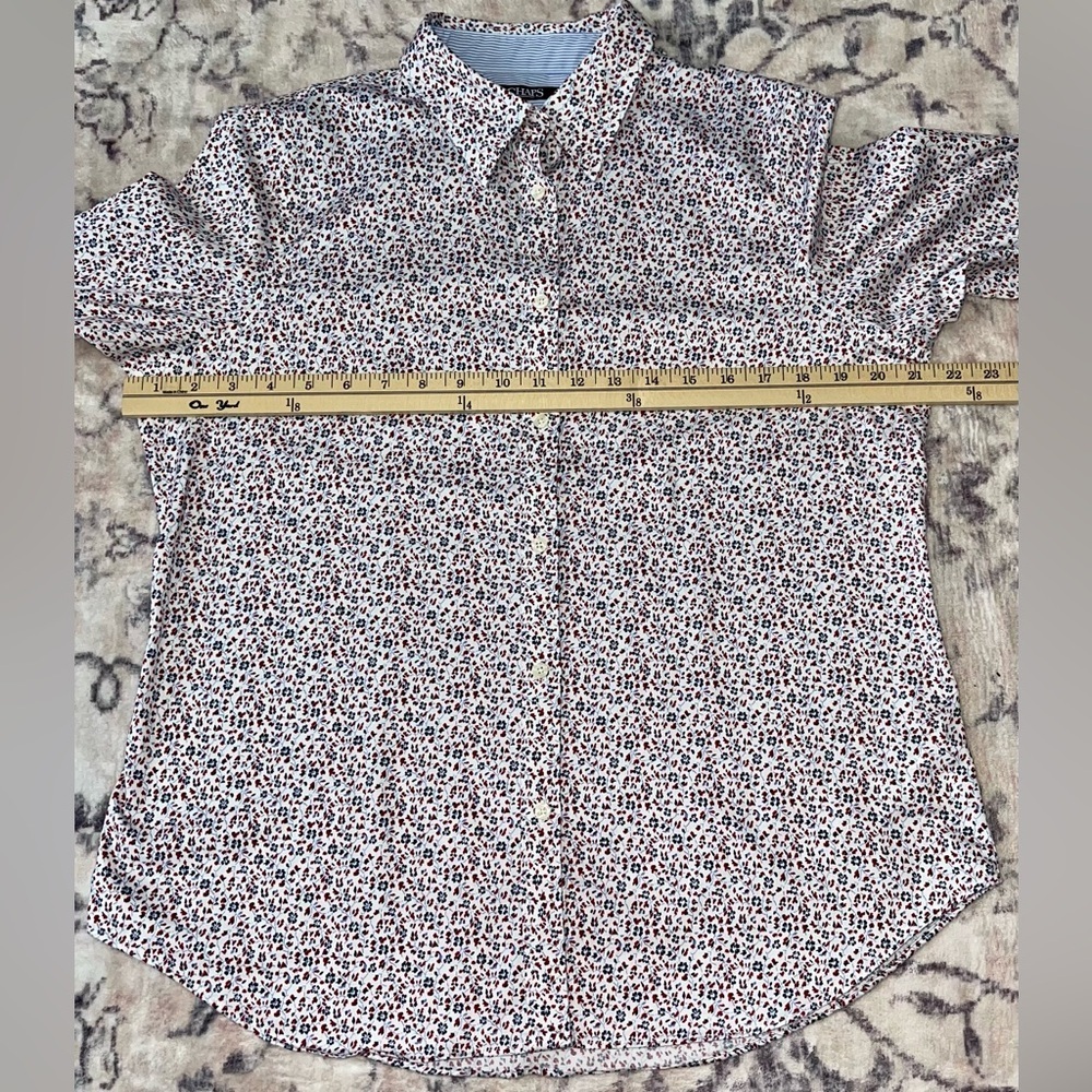 Chaps by Ralph Lauren No Iron Floral Button-down Shirt Size Large - Picture 4 of 9